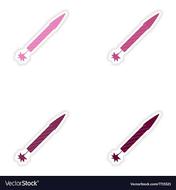 Set of paper stickers on white background rocket vector image