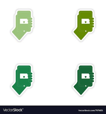 Set of paper stickers on white background romantic vector image