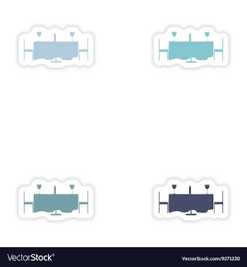 Set of paper stickers on white background romantic vector image