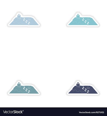 Set of paper stickers on white background roof vector image