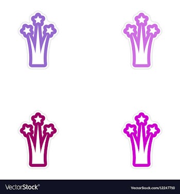 Set of paper stickers on white background salute vector image