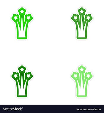 Set of paper stickers on white background salute vector image
