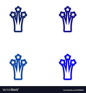 Set of paper stickers on white background salute vector image