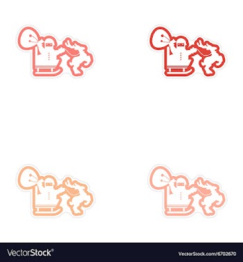 Set of paper stickers on white background Santa in vector image