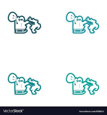 Set of paper stickers on white background Santa in vector image
