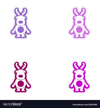 Set of paper stickers on white background Santa vector image