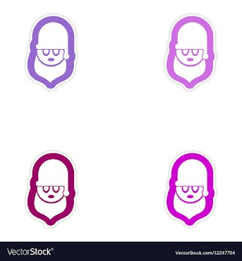 Set of paper stickers on white background Santa vector image