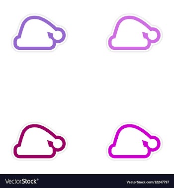 Set of paper stickers on white background Santa vector image