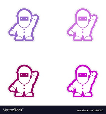 Set of paper stickers on white background Santa vector image