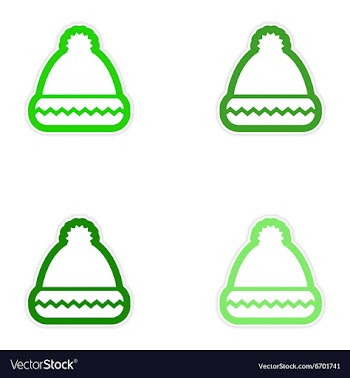 Set of paper stickers on white background Santa vector image