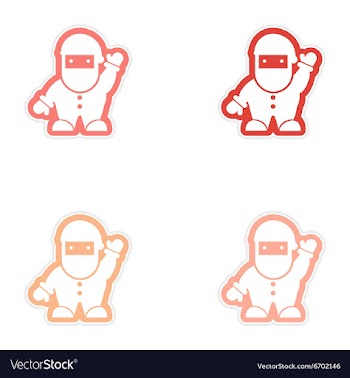Set of paper stickers on white background Santa vector image