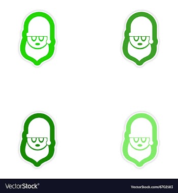 Set of paper stickers on white background Santa vector image