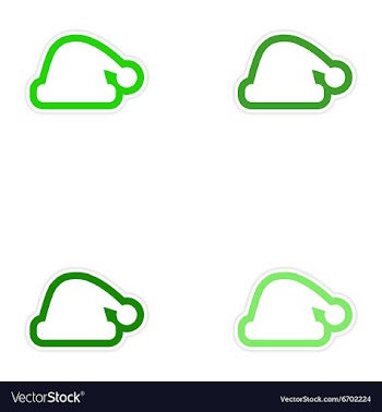 Set of paper stickers on white background Santa vector image