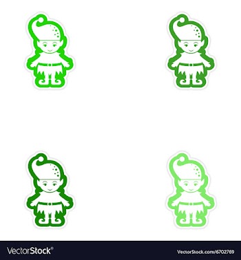 Set of paper stickers on white background Santa vector image