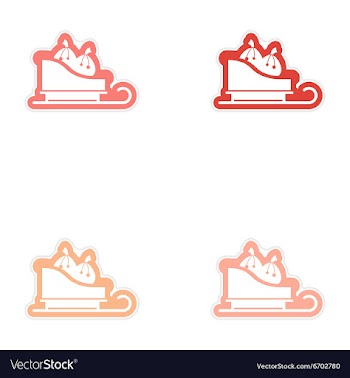 Set of paper stickers on white background Santa vector image