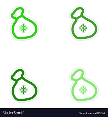 Set of paper stickers on white background Santa vector image