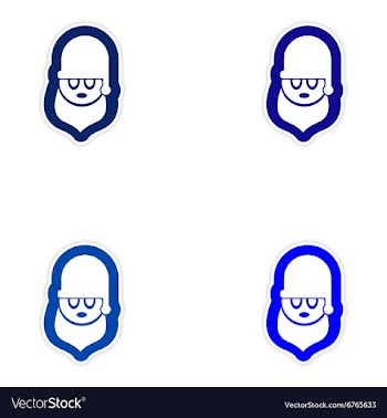 Set of paper stickers on white background Santa vector image