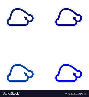 Set of paper stickers on white background Santa vector image