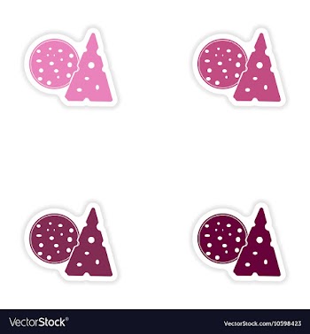 Set of paper stickers on white background sausage vector image