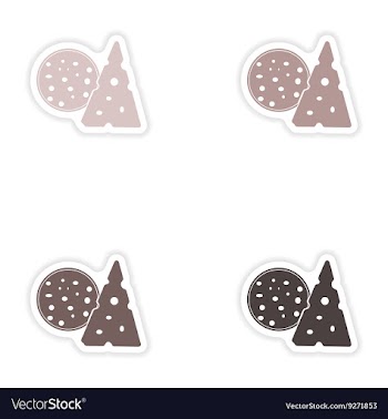 Set of paper stickers on white background sausage vector image