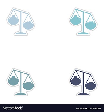 Set of paper stickers on white background scales vector image