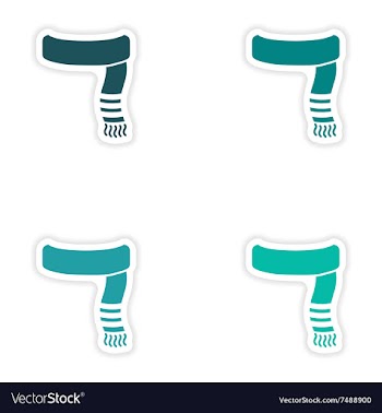 Set of paper stickers on white background Scarf vector image