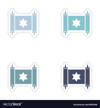 Set of paper stickers on white background scroll vector image