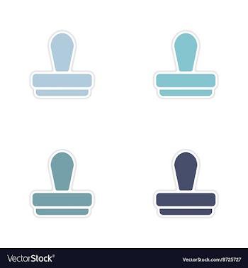 Set of paper stickers on white background seal vector image