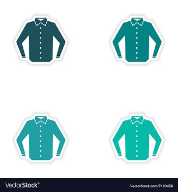 Set of paper stickers on white background shirt vector image