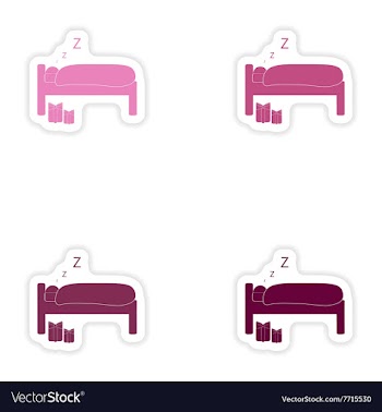 Set of paper stickers on white background sleeping vector image