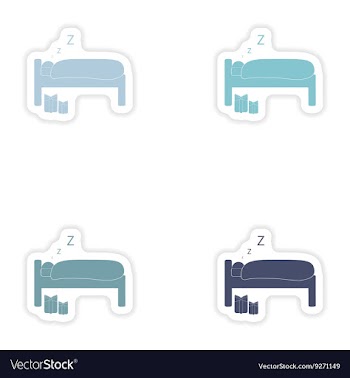Set of paper stickers on white background sleeping vector image