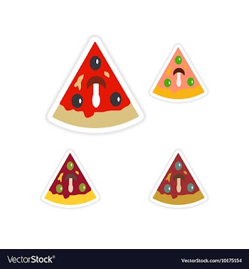 Set of paper stickers on white background slice of vector image