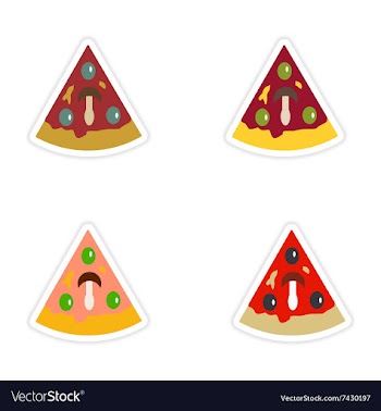Set of paper stickers on white background slice of vector image