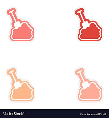 Set of paper stickers on white background snow and vector image