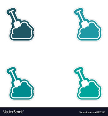 Set of paper stickers on white background snow and vector image