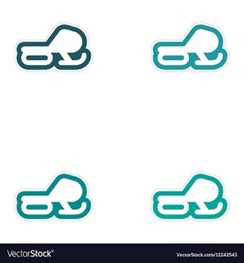 Set of paper stickers on white background Snow vector image