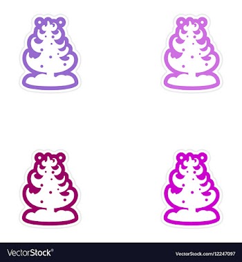 Set of paper stickers on white background snow vector image