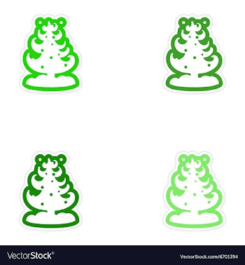 Set of paper stickers on white background snow vector image