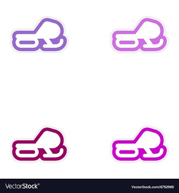 Set of paper stickers on white background Snow vector image