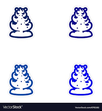 Set of paper stickers on white background snow vector image