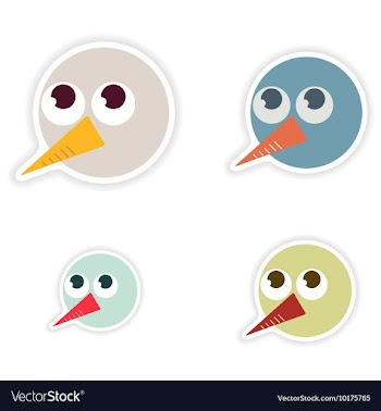 Set of paper stickers on white background snowman vector image