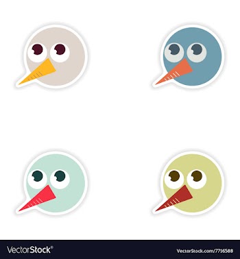 Set of paper stickers on white background snowman vector image