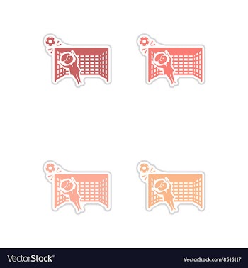 Set of paper stickers on white background soccer vector image