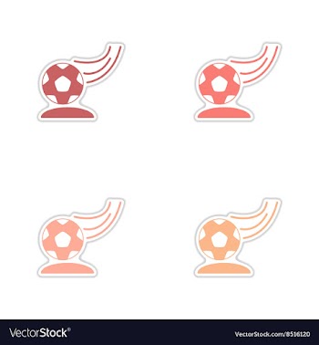 Set of paper stickers on white background soccer vector image