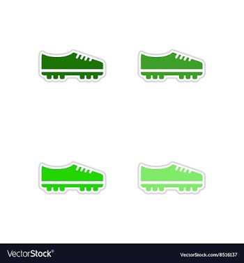 Set of paper stickers on white background soccer vector image