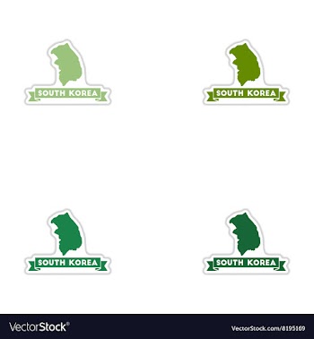 Set of paper stickers on white background South vector image