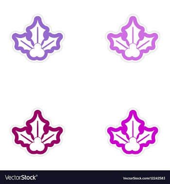 Set of paper stickers on white background sprig vector image