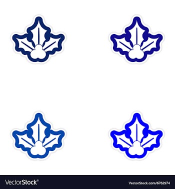 Set of paper stickers on white background sprig vector image