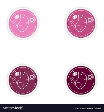 Set of paper stickers on white background steak vector image