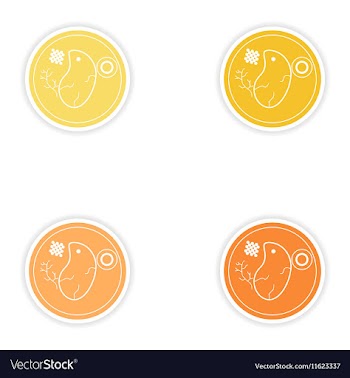 Set of paper stickers on white background steak vector image